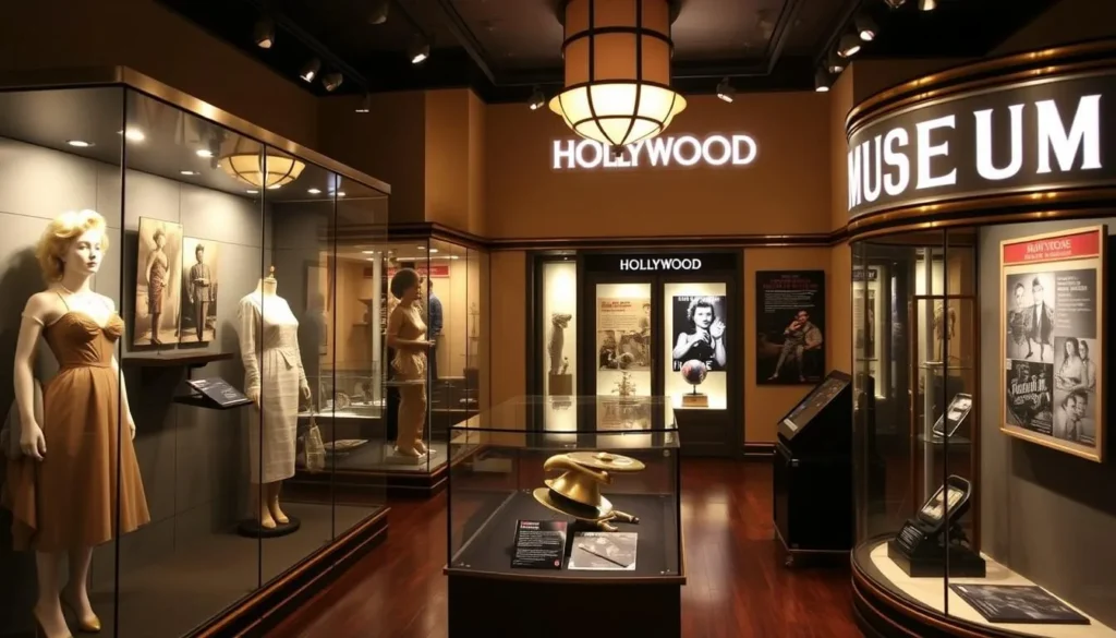 Display of classic Hollywood memorabilia at The Hollywood Museum including costumes and props Display of classic Hollywood memorabilia at The Hollywood Museum including costumes and props