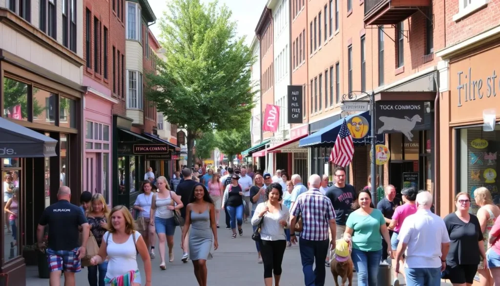Downtown Ithaca Commons pedestrian shopping district
