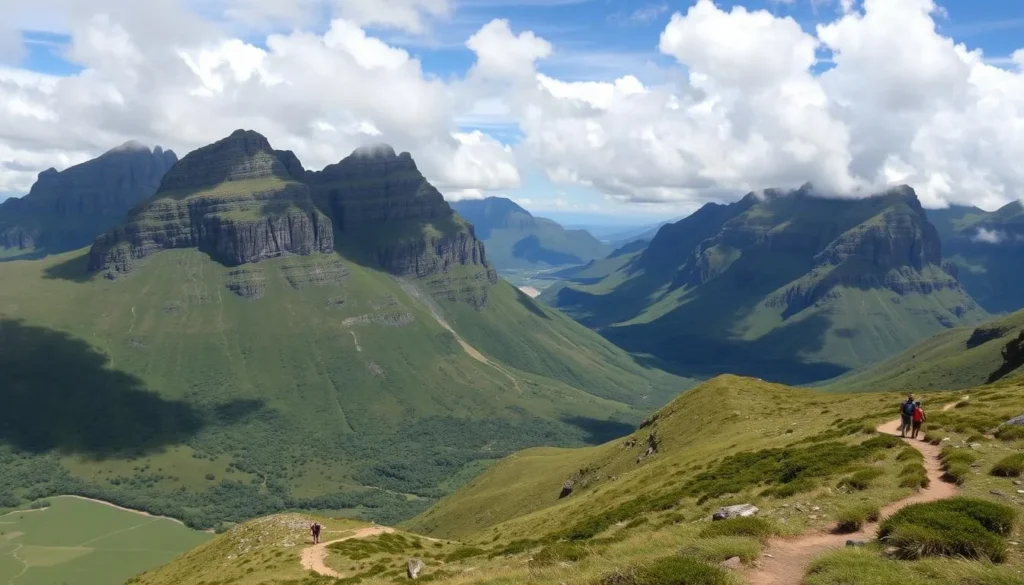 Dramatic peaks of the Drakensberg Mountains with hiking trails, among the South Africa best things to do for nature lovers Dramatic peaks of the Drakensberg Mountains with hiking trails, among the South Africa best things to do for nature lovers