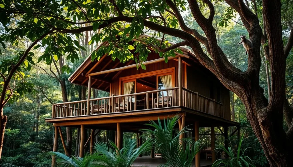Eco-lodge accommodation nestled in Madagascar's rainforest Eco-lodge accommodation nestled in Madagascar's rainforest