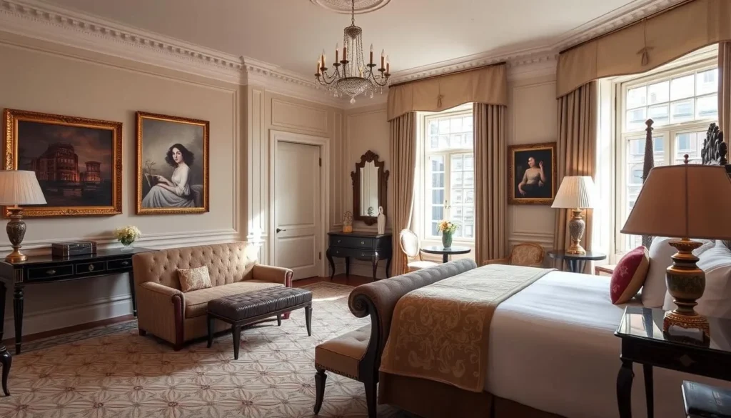 Elegant hotel room in Georgetown with French-inspired decor