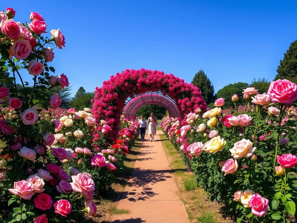 Elizabeth Park Rose Garden in full bloom in Hartford Connecticut Elizabeth Park Rose Garden in full bloom in Hartford Connecticut