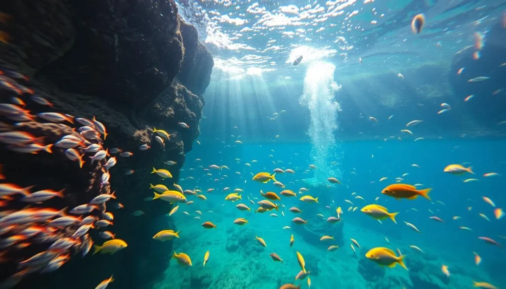 Envision snorkeling in a protected volcanic crater teeming with colorful fish and marine life.