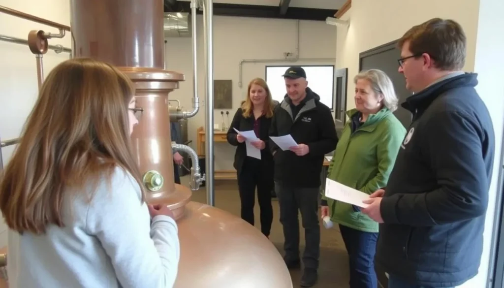 Exeter Quayside Distillery tour with a guide explaining the distilling process