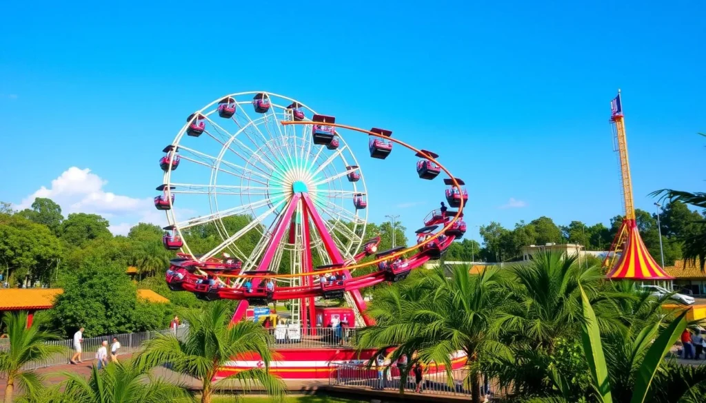 Experience the thrill of rides and attractions at Nicolândia Center Park.