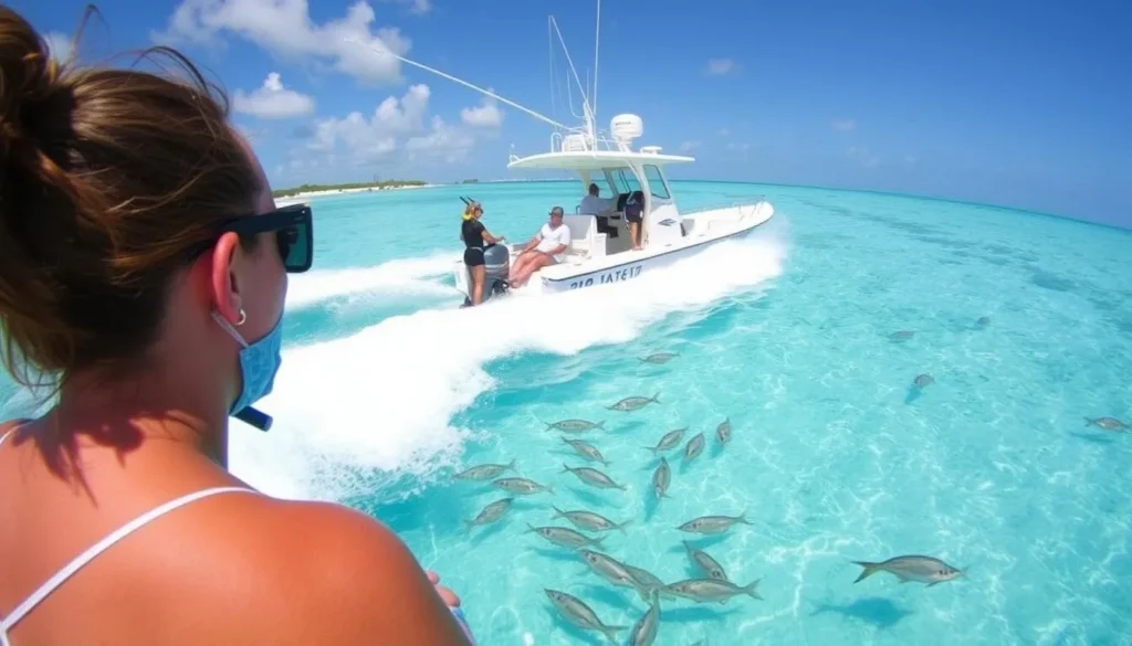 Explore Exuma's crystal-clear waters and diverse marine life through various boat tours and snorkeling adventures. Explore Exuma's crystal-clear waters and diverse marine life through various boat tours and snorkeling adventures.