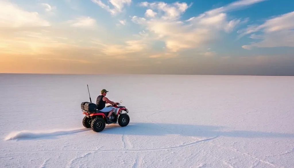 Explore the Makgadikgadi Salt Pans on a quad bike