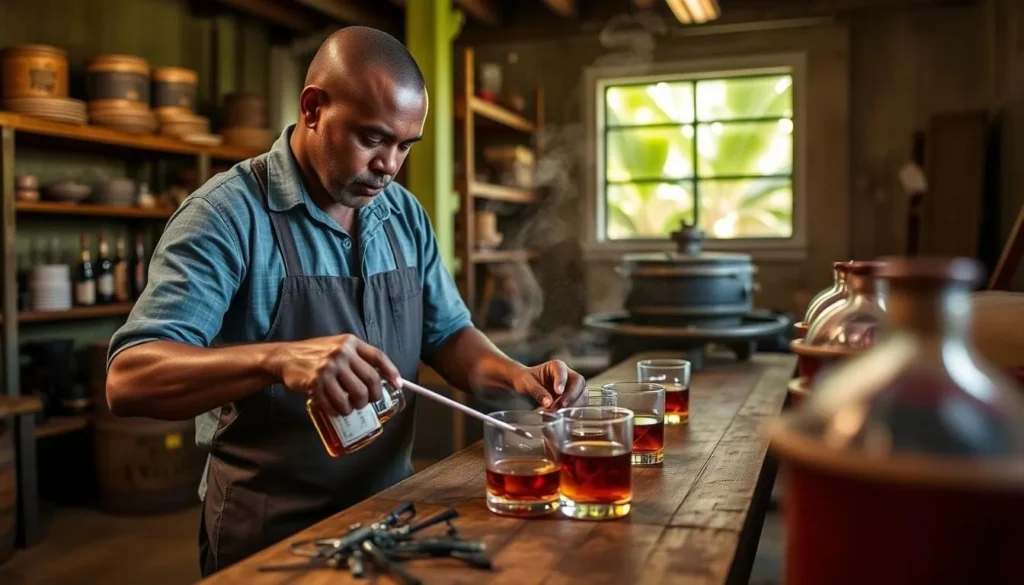 Explore the production process of St. Lucia's premium rum