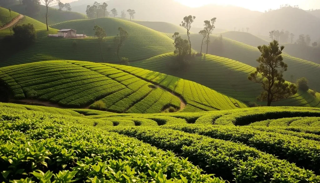 Explore the serene landscapes of Longjing Tea Plantations