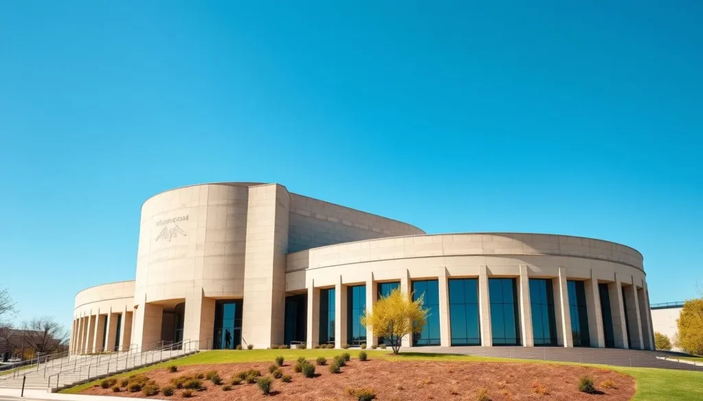 Exterior of the National Museum of the American Indian with its distinctive curved limestone facade