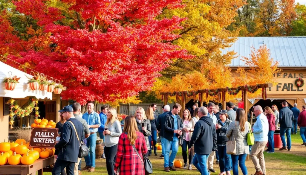 Fall harvest festival at a Long Island vineyard