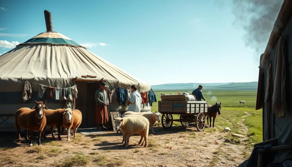 Family ger with nomadic herders and their livestock, authentic Mongolia Best Things to Do