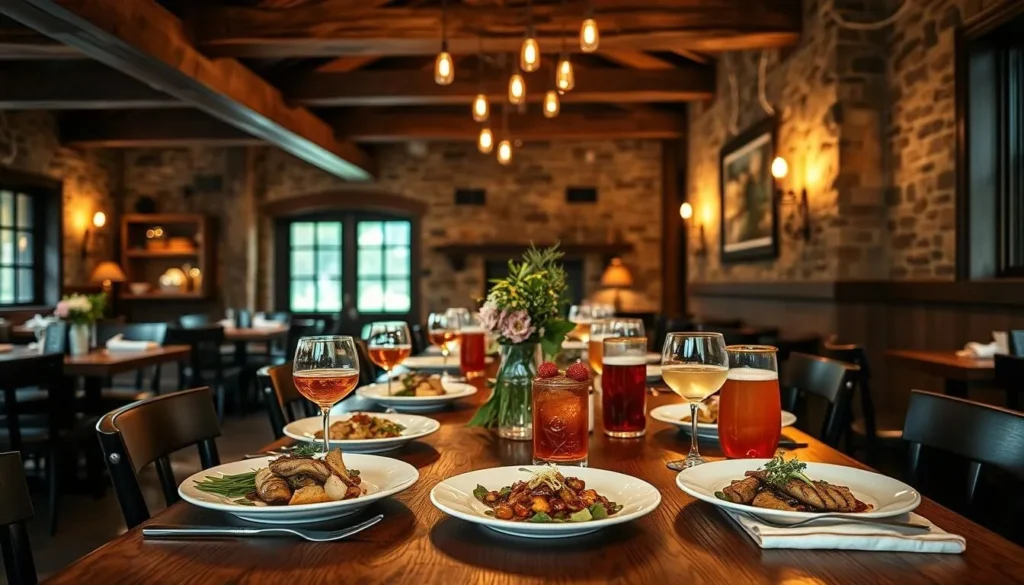 Farm-to-table dining at a Woodstock restaurant with seasonal Vermont ingredients