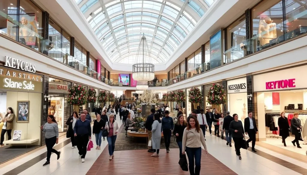 Fashion Mall at Keystone Indianapolis with shoppers and stores