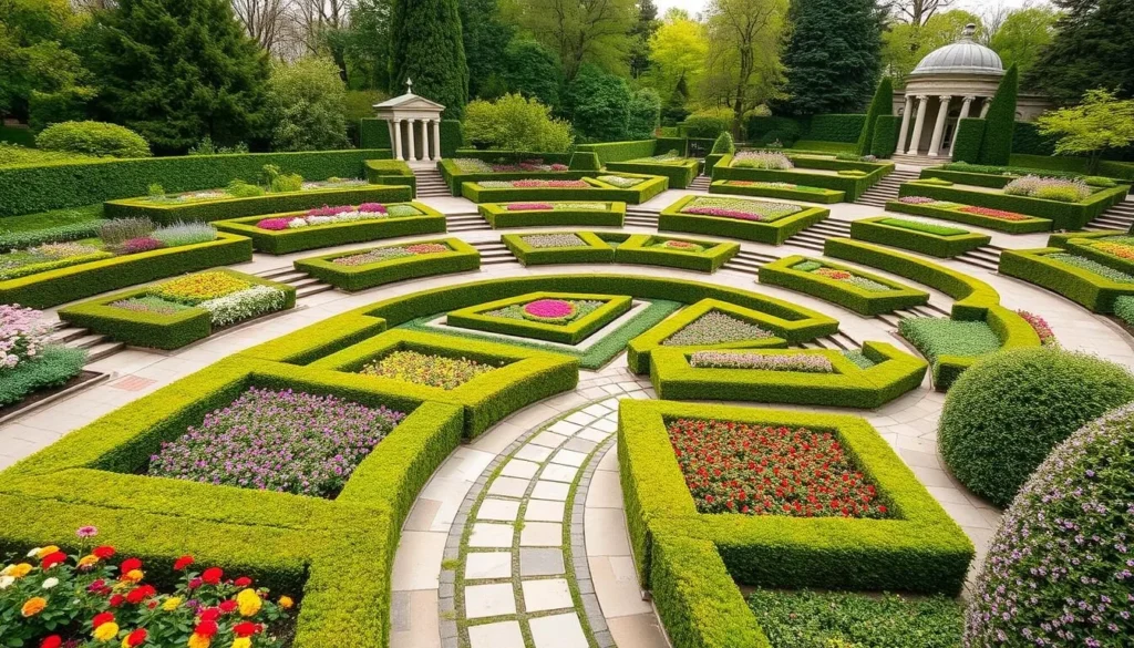 Formal gardens at Dumbarton Oaks in Georgetown, Washington DC Formal gardens at Dumbarton Oaks in Georgetown, Washington DC