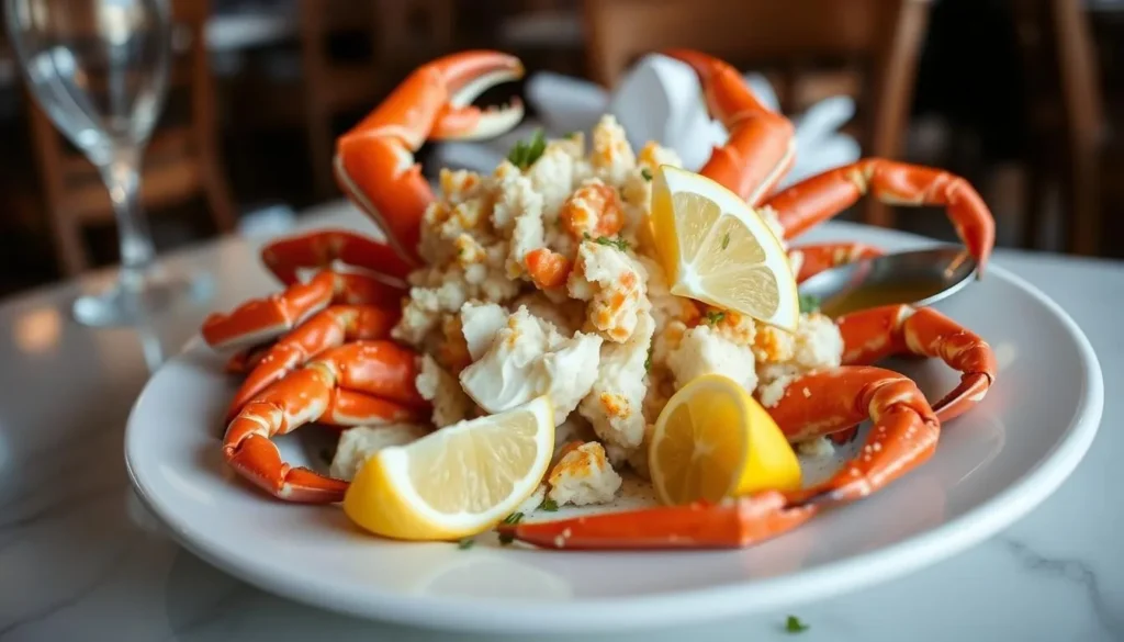Fresh Dungeness crab dish served at a Sequim restaurant Fresh Dungeness crab dish served at a Sequim restaurant