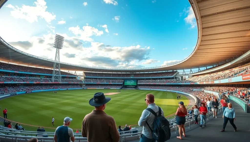 Generate an image of Adelaide Oval's impressive stadium tour.