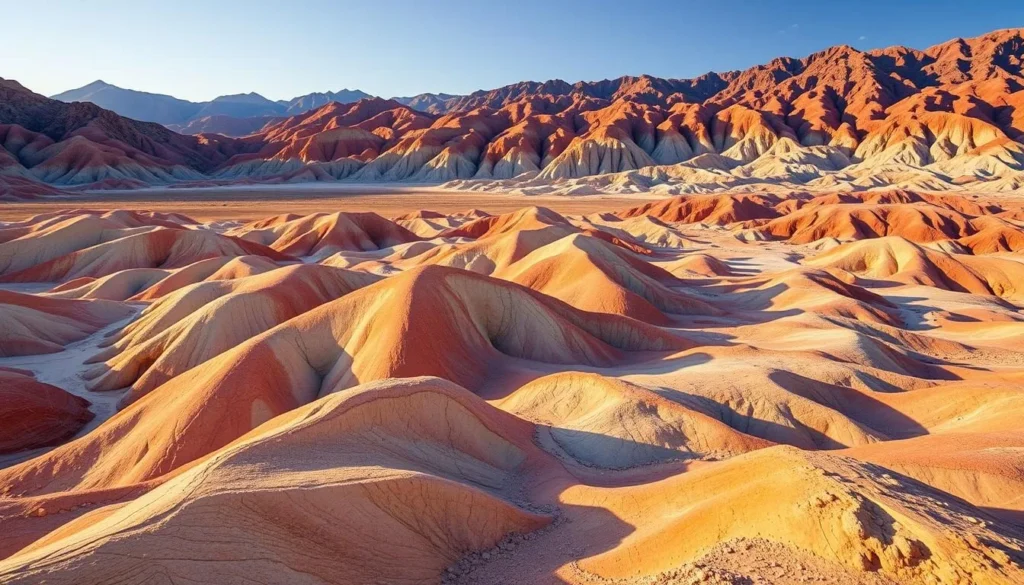 Generate an image of Artists Drive in Death Valley, showcasing the vibrant colors of the landscape.