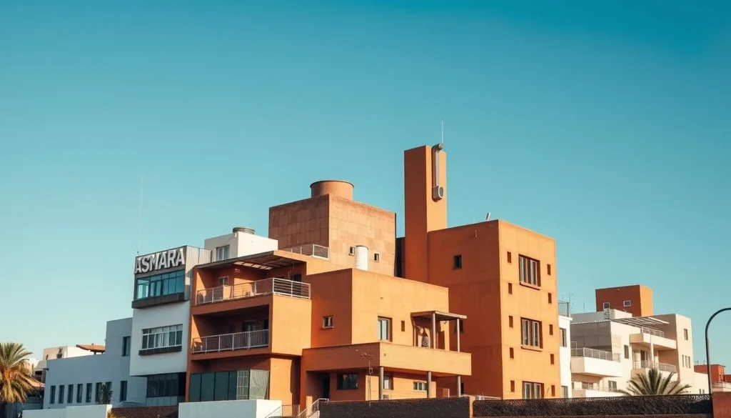 Generate an image of Asmara's modernist architecture