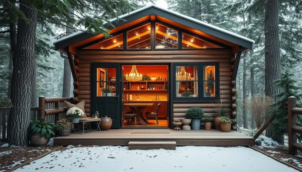 Generate an image of Cabin Coffee's exterior or interior