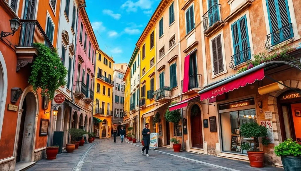 Generate an image of Corfu Old Town's historic streets with Venetian architecture