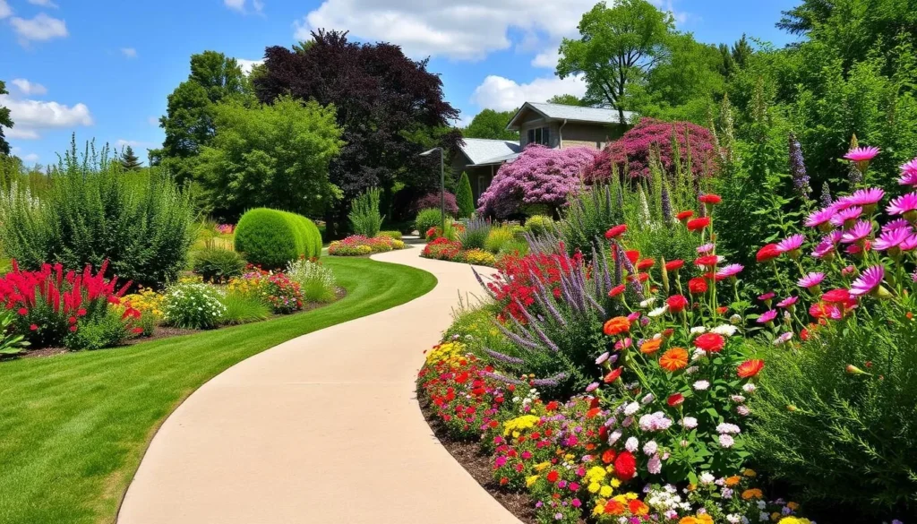 Generate an image of Crapo Park and Arboretum in Burlington, Iowa, showcasing its serene landscapes and beautiful flora.
