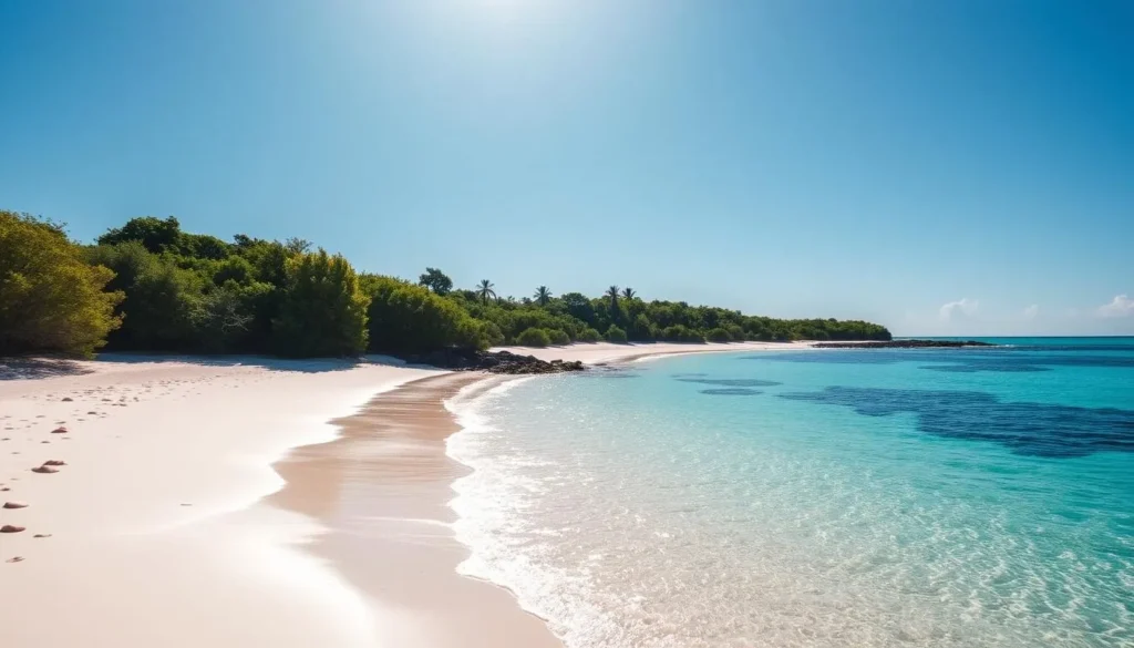 Generate an image of Gaulding Cay Beach with its picturesque scenery and calm waters.