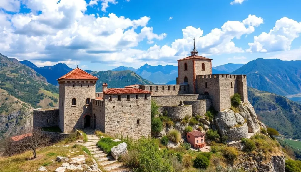 Generate an image of Gjirokaster Castle in Albania