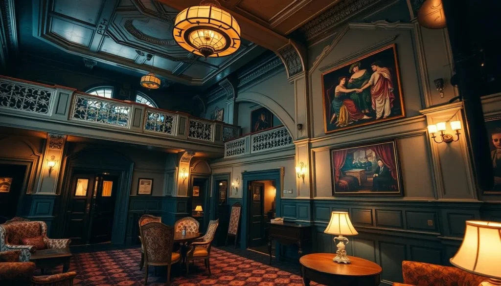 Generate an image of Hyde Park Picture House's interior, showcasing its Edwardian features and cozy atmosphere.