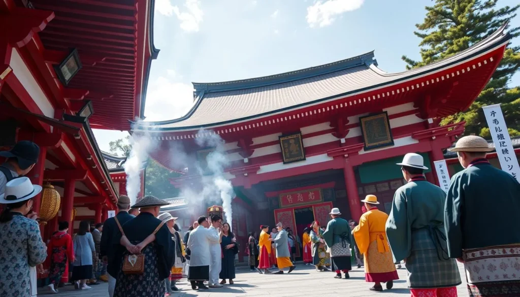 Generate an image of Ise Grand Shrine during the Shikinen Sengu ceremony.