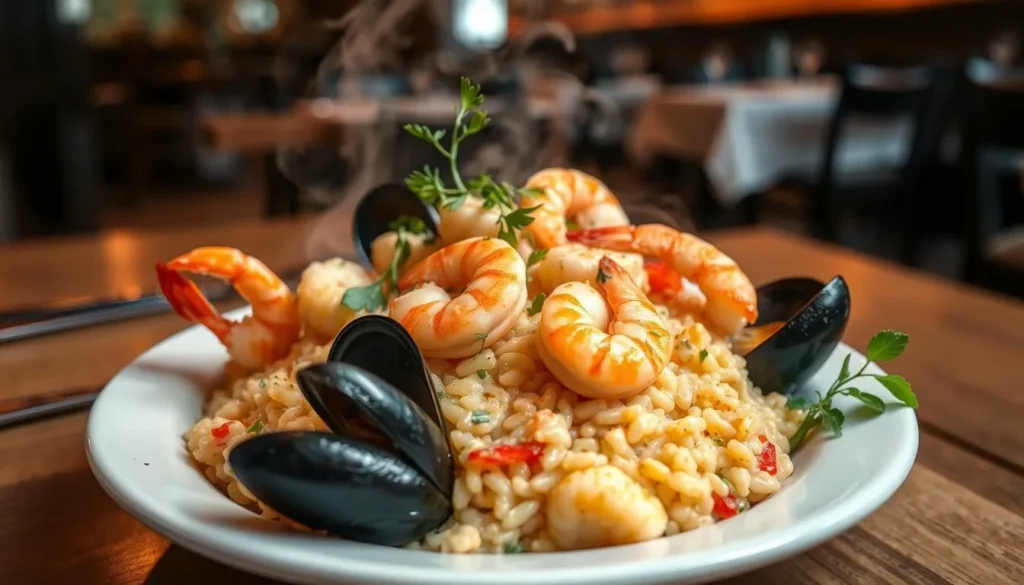Generate an image of Italianissimo Trattoria's seafood risotto
