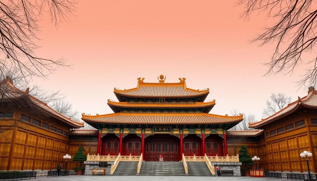 Generate an image of Jing'an Temple's gleaming golden exterior.