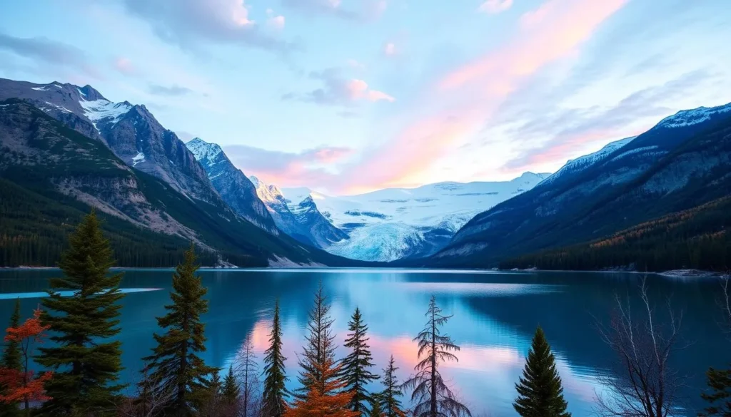Generate an image of Lake Louise with the Victoria Glacier in the background.