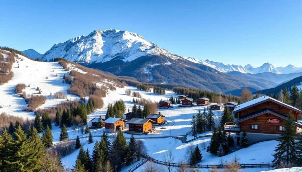 Generate an image of Malbun ski resort in Liechtenstein, showcasing its picturesque slopes and surrounding mountains.