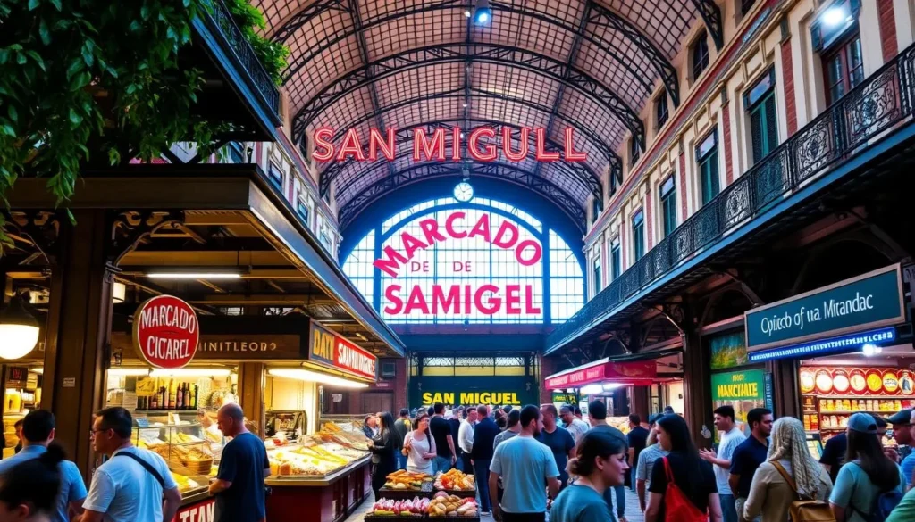 Generate an image of Mercado de San Miguel in La Latina.