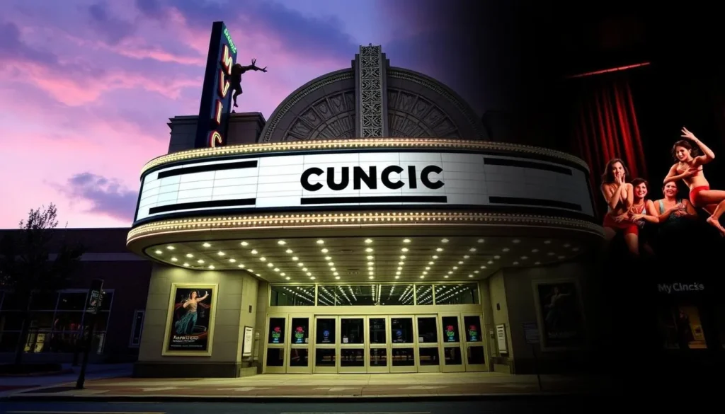 Generate an image of Muncie Civic Theatre's exterior or a notable performance