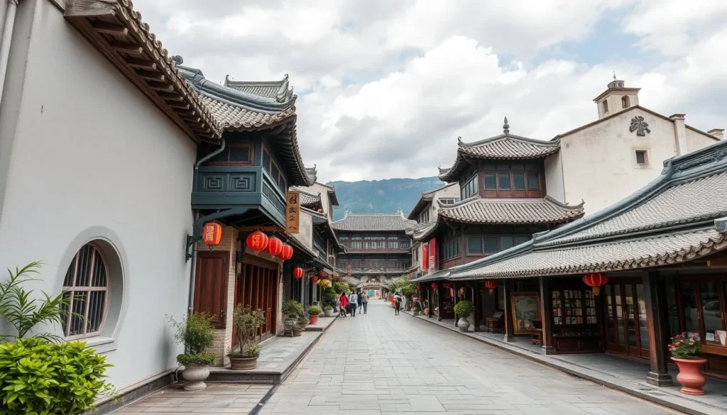 Generate an image of Nanxun's unique architectural blend and traditional streets.