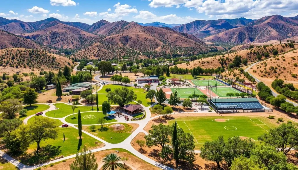 Generate an image of Otay Valley Regional Park, highlighting its recreational facilities and natural surroundings.