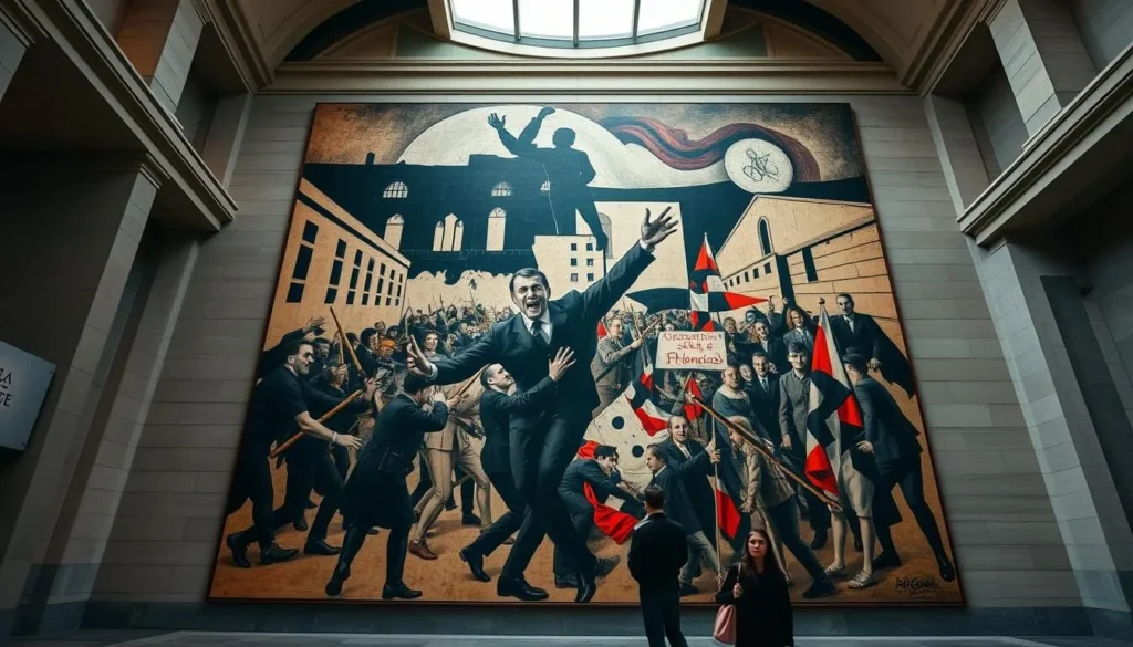 Generate an image of Picasso's "Guernica" at the Reina Sofia Museum