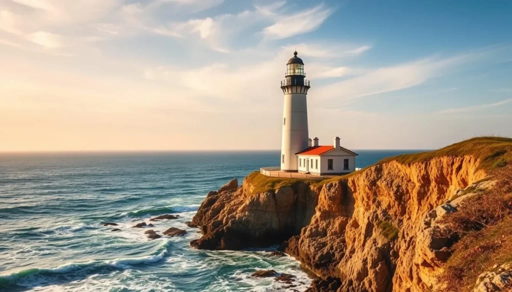 Generate an image of Point Perpendicular Lighthouse with its surrounding coastal views.