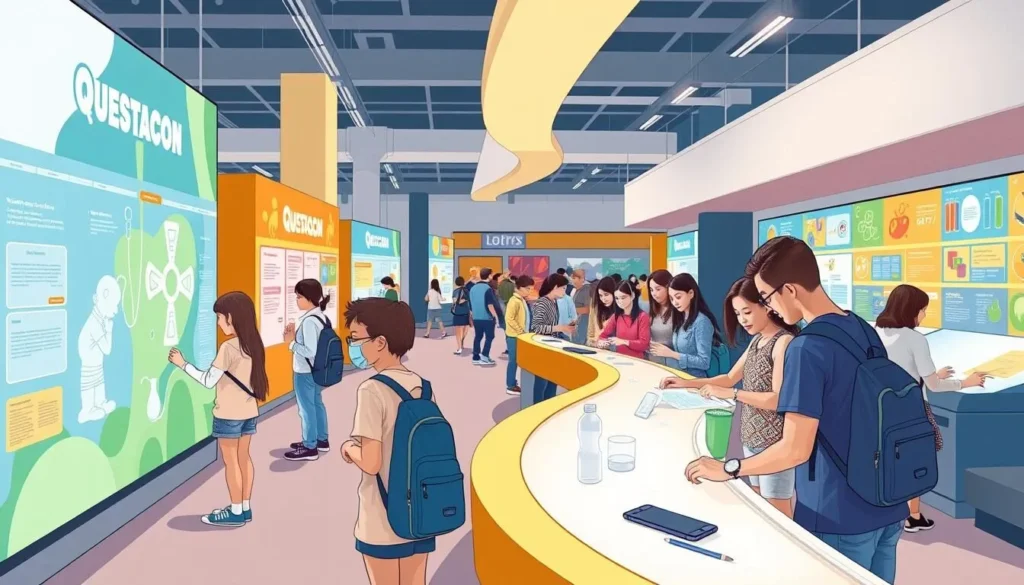 Generate an image of Questacon's interactive science exhibits