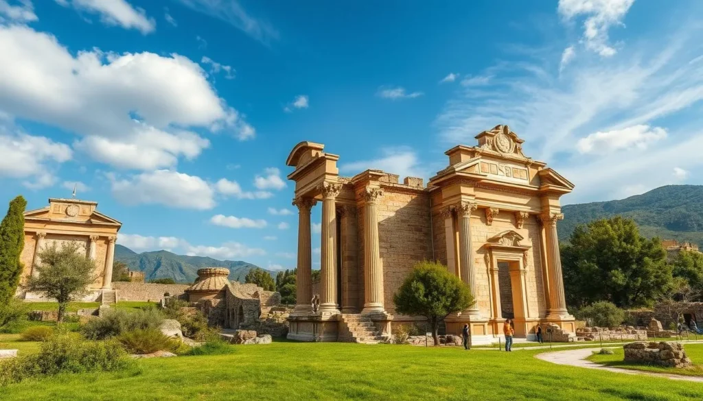 Generate an image of Roman ruins in Algeria