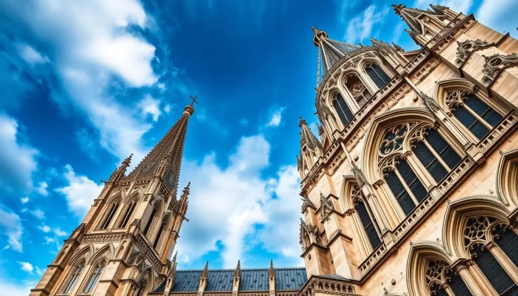 Generate an image of Rouen Cathedral's stunning Gothic architecture