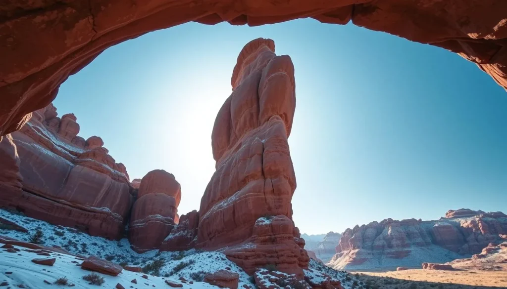 Generate an image of Shipton's Arch, a massive natural rock formation near Kashgar, China.