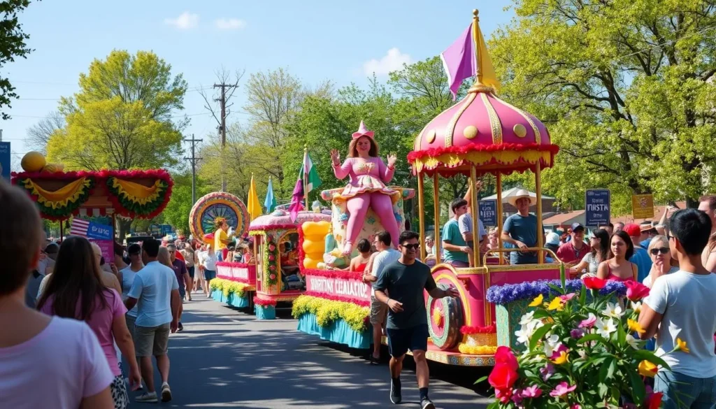 Generate an image of Springtime Tallahassee festival with a parade