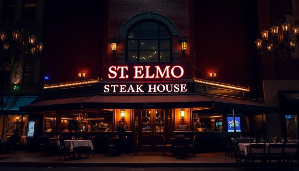 Generate an image of St. Elmo Steak House's exterior or interior.