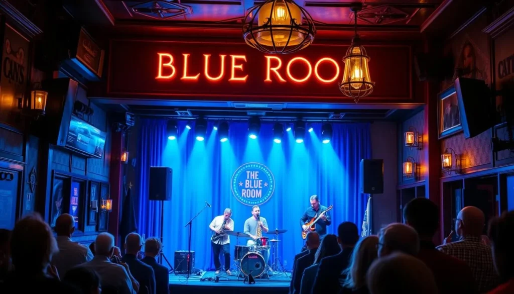 Generate an image of The Blue Room Jazz Club in Kansas City.
