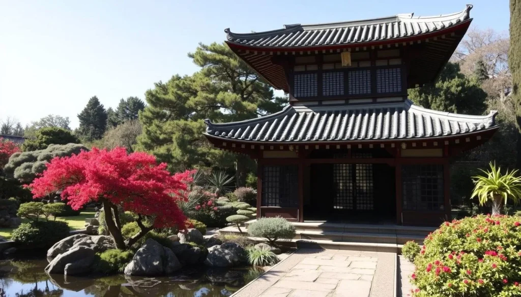 Generate an image of The Huntington Library's serene Japanese Garden