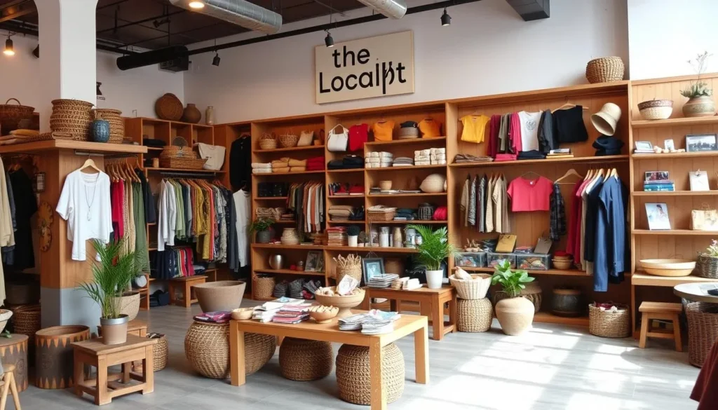Generate an image of The Local Project Nepal store, featuring local brands and handmade products.