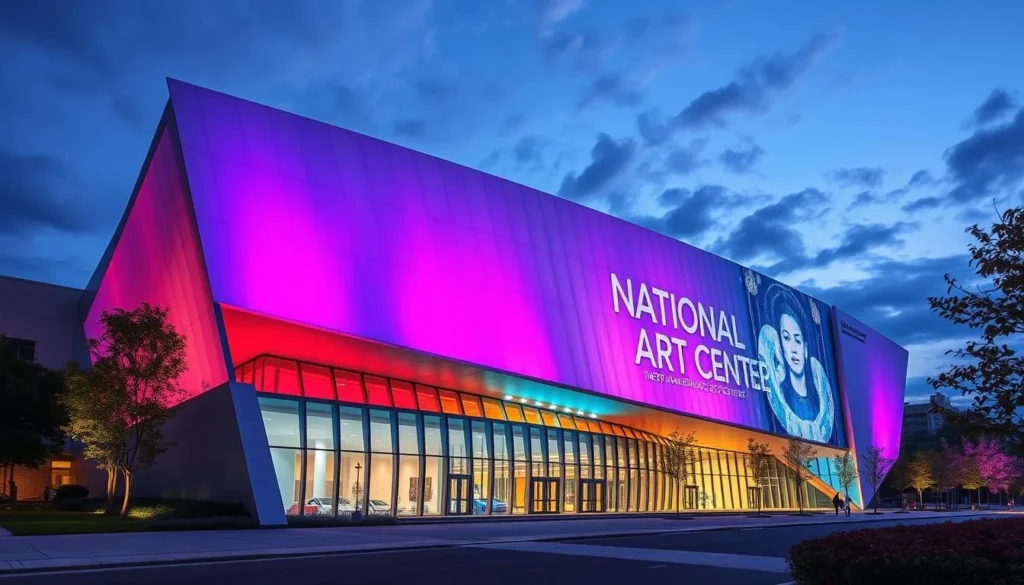 Generate an image of The National Art Center's exterior, showcasing its unique architecture.